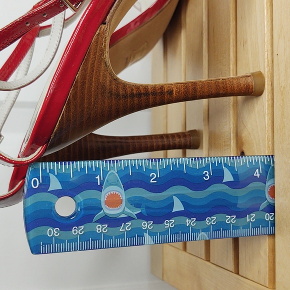 Stuart Weitzman 👠 Red Patent Leather Stiletto Heels 👠 11M 🆕 - Picture 8 of 9